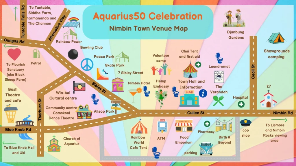Aquarius 50 Festival Nimbin Map
